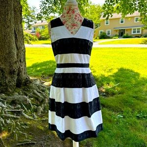 Ali Ro EUC A-Line fit and flair striped dress